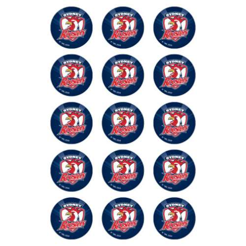 Roosters NRL Edible Icing Cupcake Images - Click Image to Close